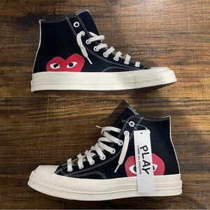 Converse x COMME des GARÇONS “Big Heart” High Top - Black (2015) Size 8.5 Men’s